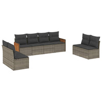 Set Divano da Giardino 8 pz con Cuscini Grigio in Polyrattan 3227572