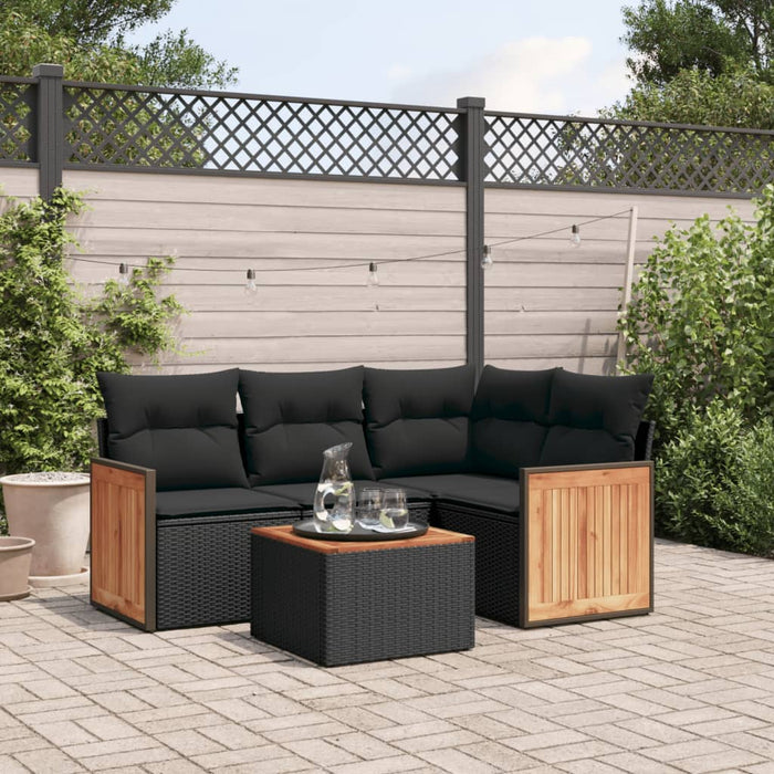 Set Divani da Giardino 5 pz con Cuscini in Polyrattan Nerocod mxl 89815