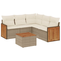 Set Divano da Giardino 6 pz con Cuscini Beige in Polyrattan 3227647