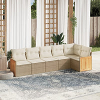 Set Divano da Giardino 6 pz con Cuscini Beige in Polyrattan 3227668