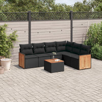 Set Divani da Giardino con Cuscini 7pz Nero Polyrattan 3227686