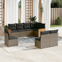 Set Divano da Giardino 8 pz con Cuscini Grigio in Polyrattancod mxl 90151