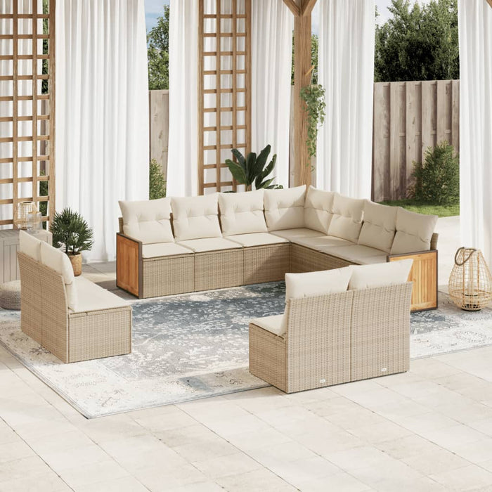 Set Divani da Giardino 11 pz con Cuscini Beige in Polyrattancod mxl 89833