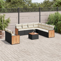 Set Divani da Giardino 10pz con Cuscini in Polyrattan Nerocod mxl 90879