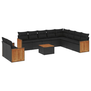 Set Divani da Giardino 11 pz con Cuscini in Polyrattan Nerocod mxl 89844