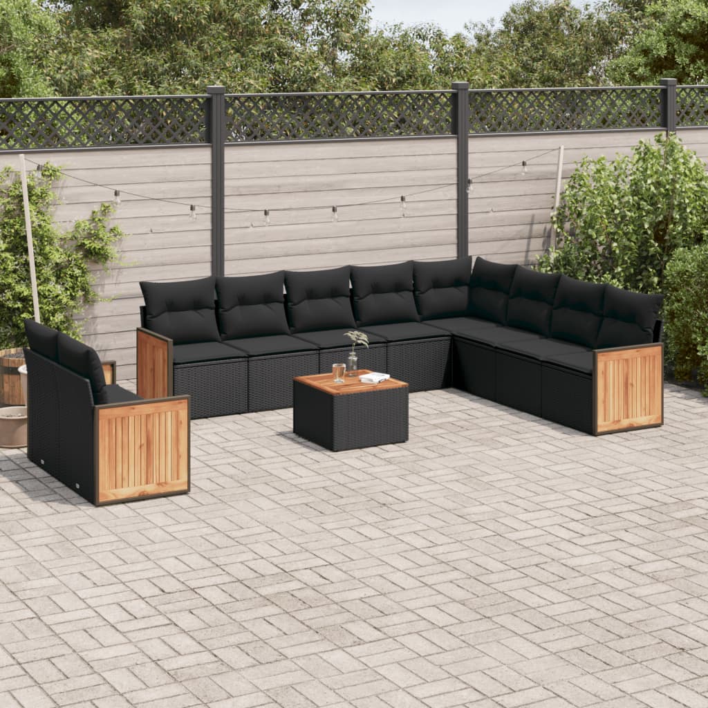 Set Divani da Giardino 11 pz con Cuscini in Polyrattan Nerocod mxl 89844