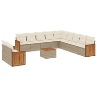 Set Divani da Giardino 12 pz con Cuscini Beige in Polyrattancod mxl 90201