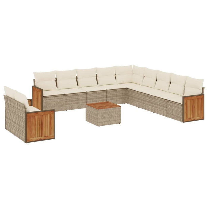 Set Divani da Giardino 12 pz con Cuscini Beige in Polyrattancod mxl 90201