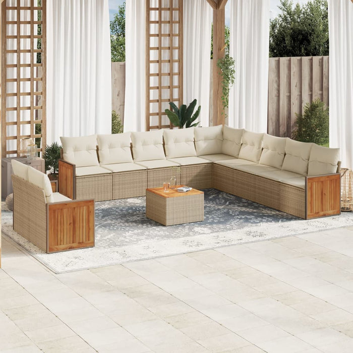 Set Divani da Giardino 12 pz con Cuscini Beige in Polyrattancod mxl 90201