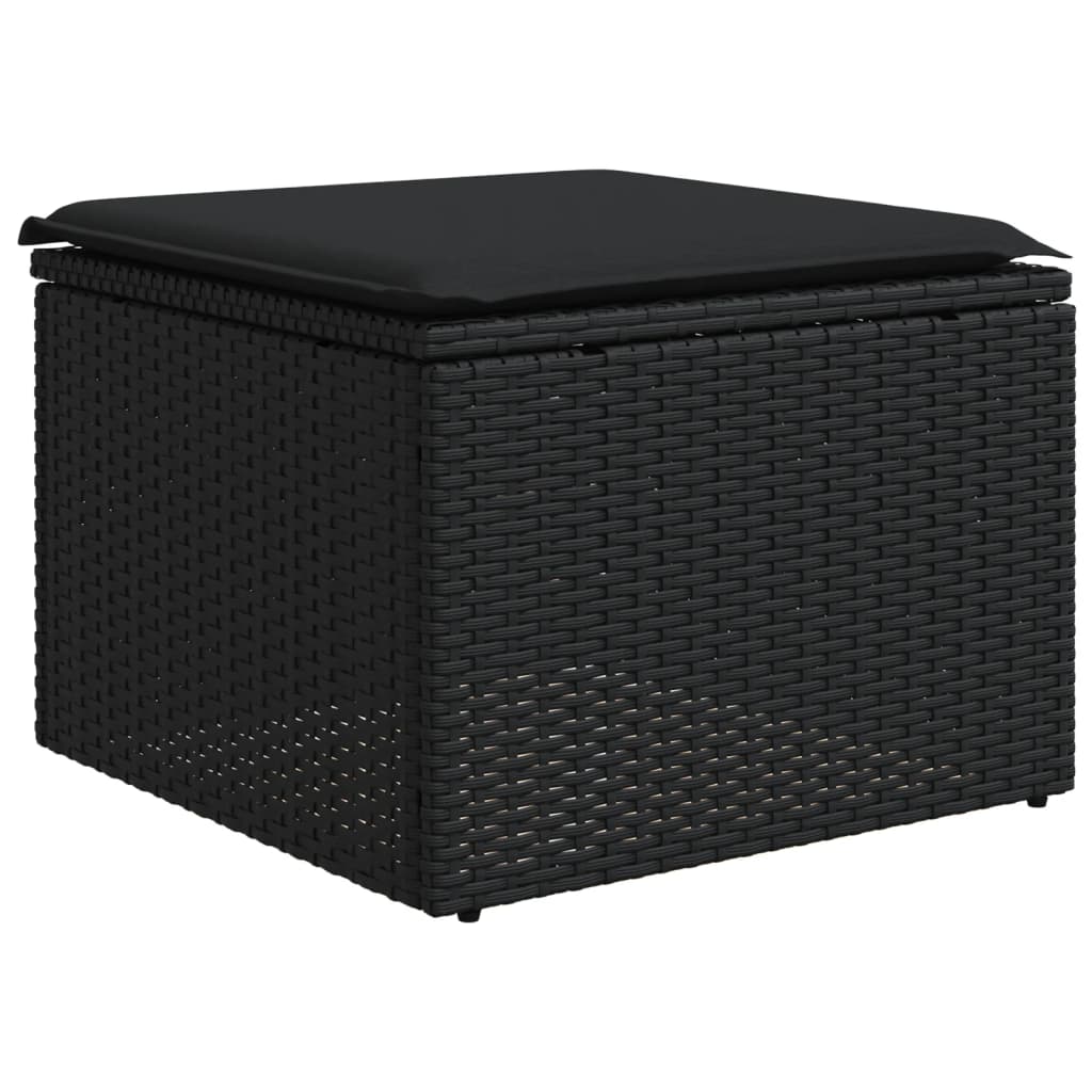 Set Divani da Giardino con Cuscini 7pz Nero Polyrattan 3227868