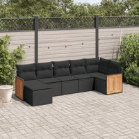 Set Divani da Giardino con Cuscini 7pz Nero Polyrattan 3227868