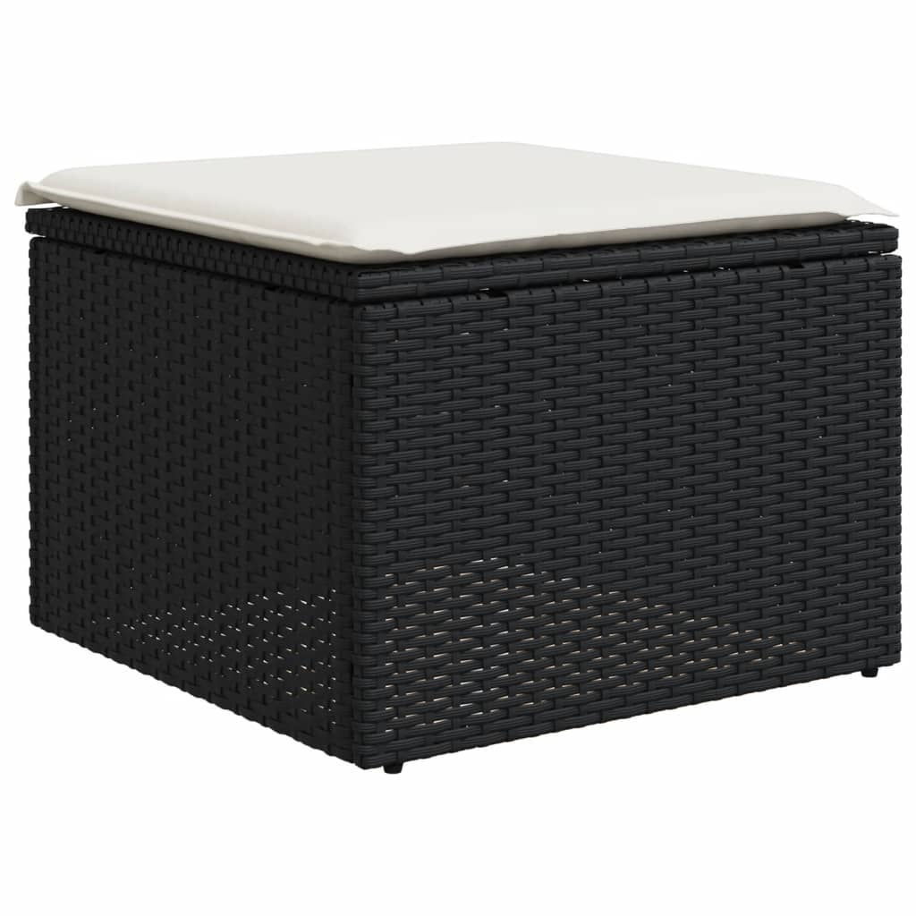 Set Divani da Giardino con Cuscini 7pz Nero Polyrattan 3227883