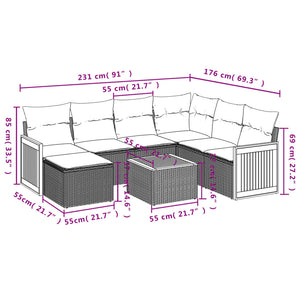 Set Divani da Giardino con Cuscini 8 pz Nero in Polyrattan 3227890