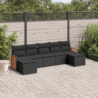 Set Divani da Giardino con Cuscini 7pz Nero Polyrattan 3227910