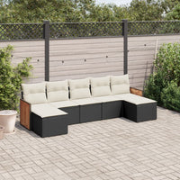 Set Divani da Giardino con Cuscini 7pz Nero Polyrattan 3227911