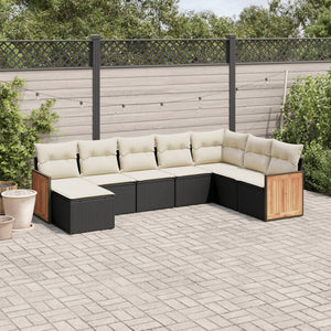 Set Divani da Giardino con Cuscini 8 pz Nero in Polyrattancod mxl 90887