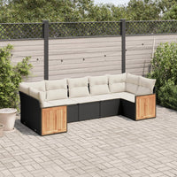 Set Divani da Giardino con Cuscini 7pz Nero Polyrattancod mxl 91722