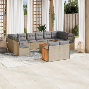 Set Divano da Giardino 13 pz con Cuscini Beige in Polyrattancod mxl 114314