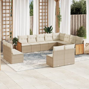 Set Divani da Giardino 12 pz con Cuscini Beige in Polyrattancod mxl 90163