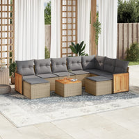 Set Divano da Giardino 10 pz con Cuscini Beige in Polyrattancod mxl 89974