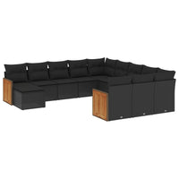 Set Divani da Giardino 12 pz con Cuscini Nero in Polyrattancod mxl 90283