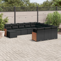 Set Divani da Giardino 12 pz con Cuscini Nero in Polyrattancod mxl 90283