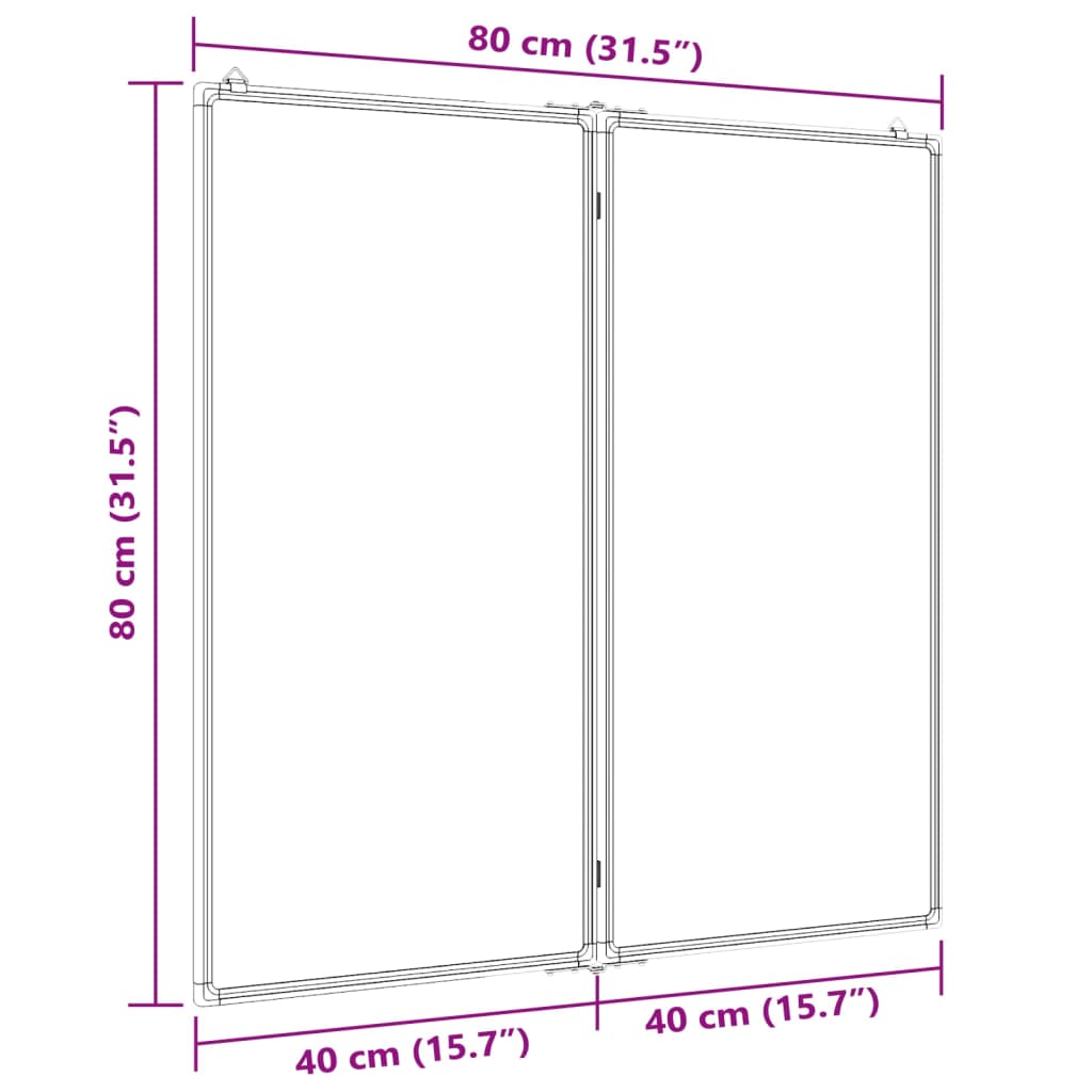 Lavagna Magnetica Pieghevole 80x80x1,7 cm in Alluminio 4005351