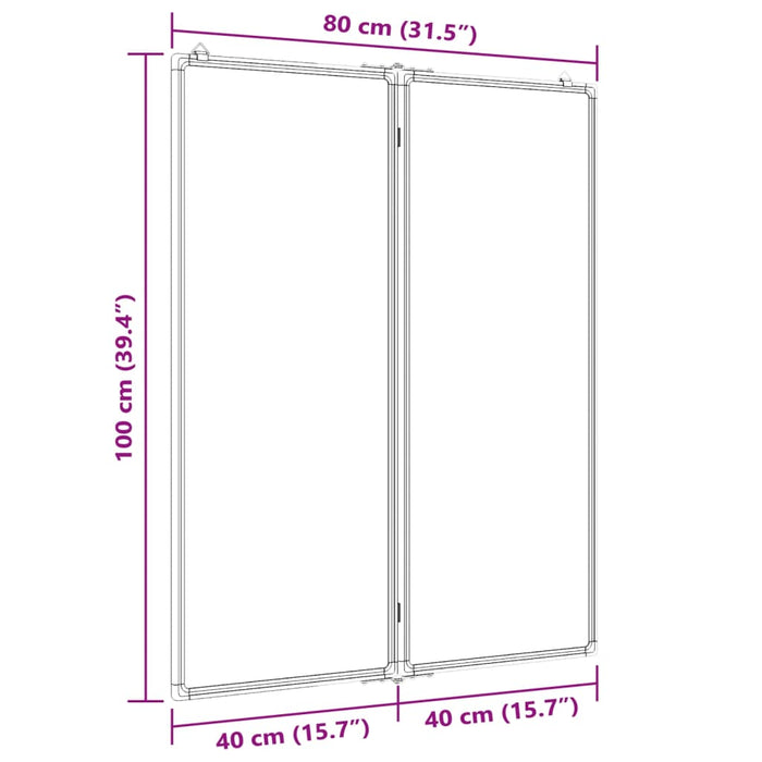 Lavagna Magnetica Pieghevole 80x100x1,7 cm in Alluminio 4005352