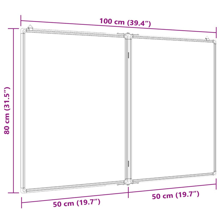 Lavagna Magnetica Pieghevole 100x80x1,7 cm in Alluminio 4005353