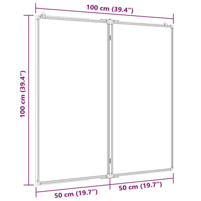 Lavagna Magnetica Pieghevole 100x100x1,7 cm in Alluminio 4005354