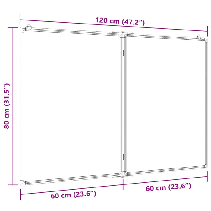 Lavagna Magnetica Pieghevole 120x80x1,7 cm in Alluminio 4005356