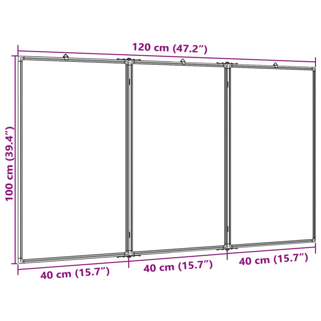 Lavagna Magnetica Pieghevole 120x100x1,7 cm in Alluminio 4005359