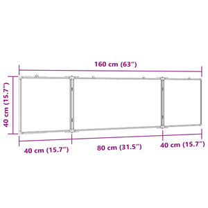 Lavagna Magnetica Pieghevole 160x40x1,7 cm in Alluminio 4005364