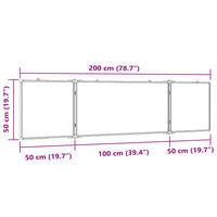 Lavagna Magnetica Pieghevole 200x50x1,7 cm in Alluminio 4005367