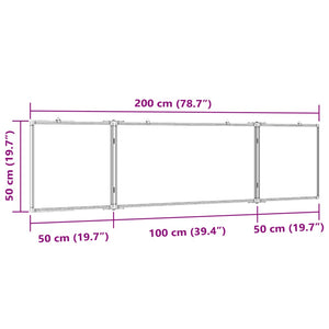 Lavagna Magnetica Pieghevole 200x50x1,7 cm in Alluminio 4005367