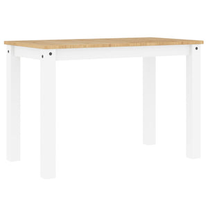 Tavolo da Pranzo Panama Bianco 117x60x75 cm Legno Massello Pino 4005704