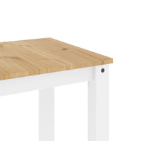 Tavolo da Pranzo Panama Bianco 117x60x75 cm Legno Massello Pino 4005704