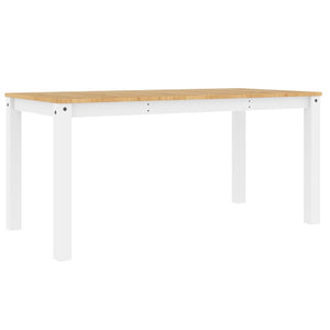 Tavolo da Pranzo Panama Bianco 160x80x75 cm Legno Massello Pino 4005707