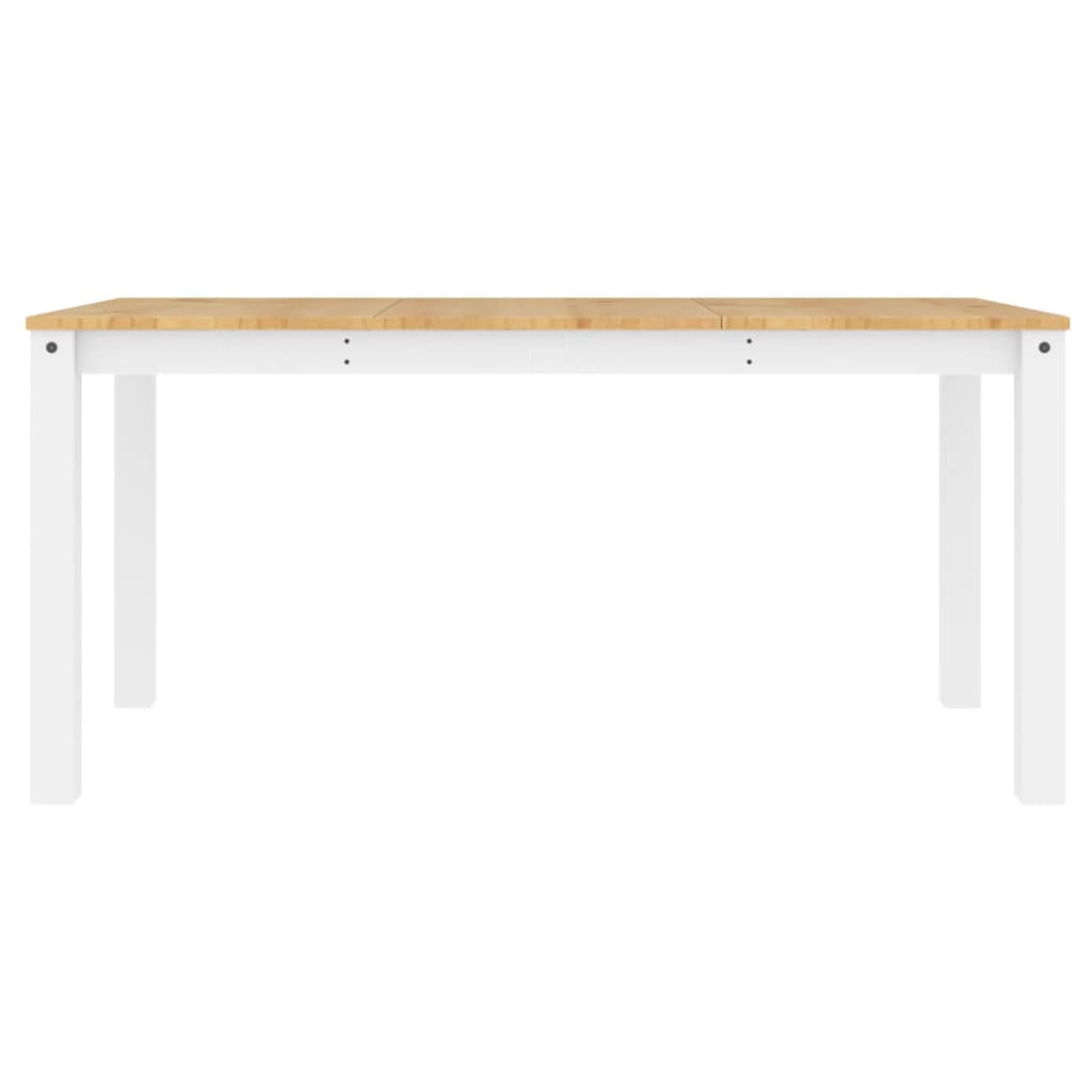 Tavolo da Pranzo Panama Bianco 160x80x75 cm Legno Massello Pino 4005707