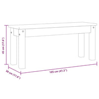 Panca da Pranzo Panama 105x30x45 cm in Legno Massello di Pino 4005711