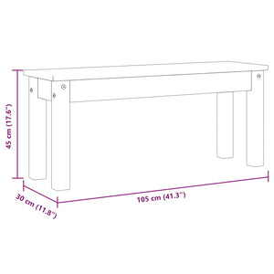 Panca da Pranzo Panama Bianca 105x30x45 cm Legno Massello Pino 4005713