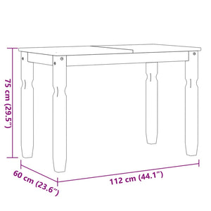 Tavolo da Pranzo Corona 112x60x75 cm in Legno Massello di Pino 4005716