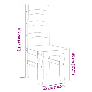 Sedie da Pranzo 2 pz Corona Bianche 42x47x107cm Legno Massello di Pino 4005725