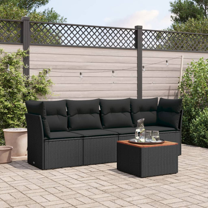 Set Divani da Giardino 5 pz con Cuscini in Polyrattan Nerocod mxl 111939