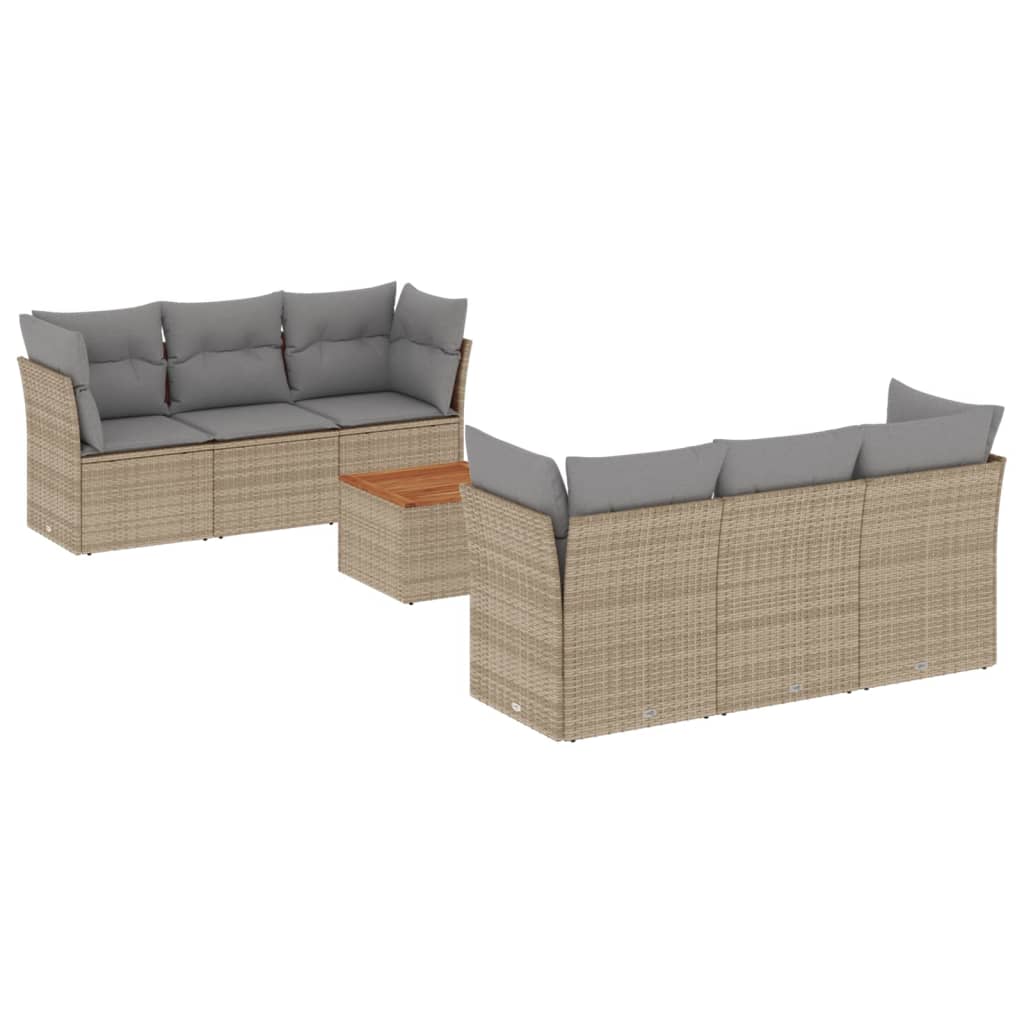 Set Divani da Giardino 7 pz con Cuscini Beige in Polyrattancod mxl 88412