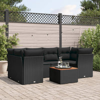 Set Divani da Giardino con Cuscini 7pz Nero Polyrattan 3223493