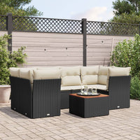 Set Divani da Giardino con Cuscini 7pz Nero Polyrattan 3223494