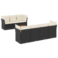 Set Divani da Giardino con Cuscini 8 pz Nero in Polyrattancod mxl 87588