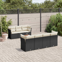 Set Divani da Giardino con Cuscini 8 pz Nero in Polyrattancod mxl 87588