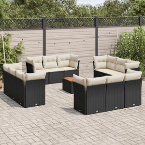 Set Divani da Giardino 13pz con Cuscini Nero in Polyrattancod mxl 90378